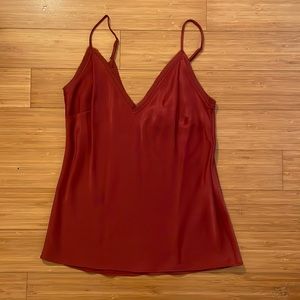 Frame Denim Red Tank Silk